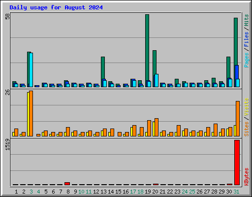 Daily usage for August 2024