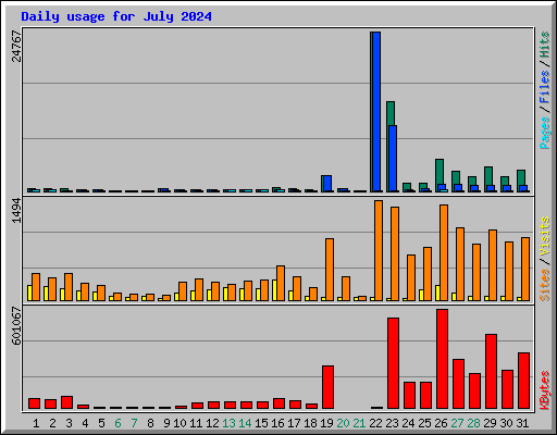Daily usage for July 2024
