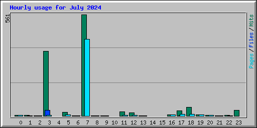 Hourly usage for July 2024