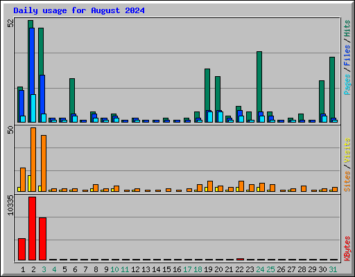 Daily usage for August 2024