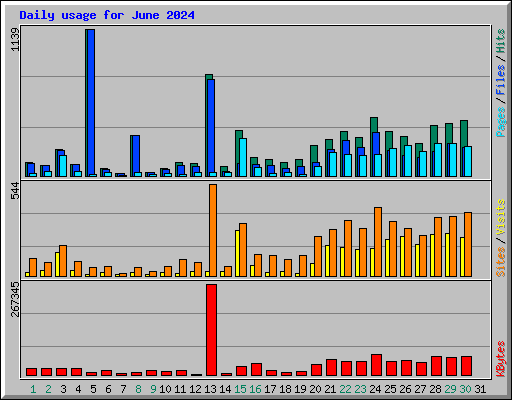 Daily usage for June 2024