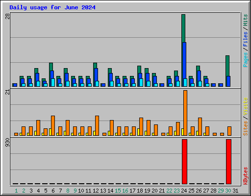 Daily usage for June 2024