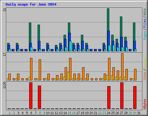 Daily usage for June 2024