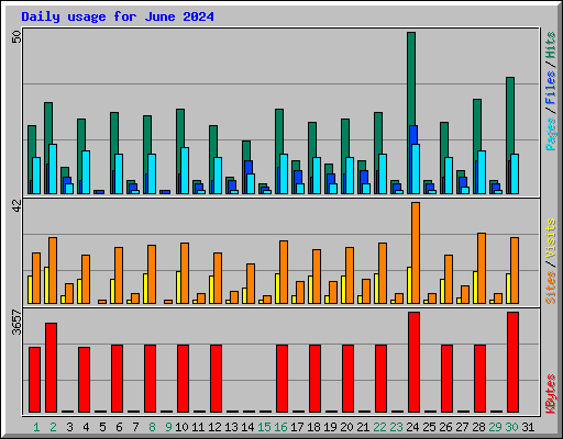 Daily usage for June 2024