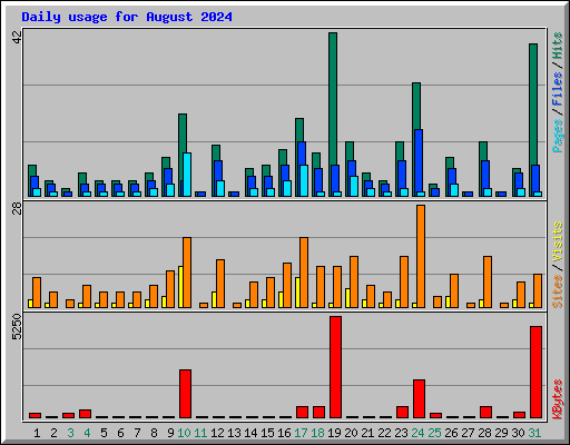Daily usage for August 2024